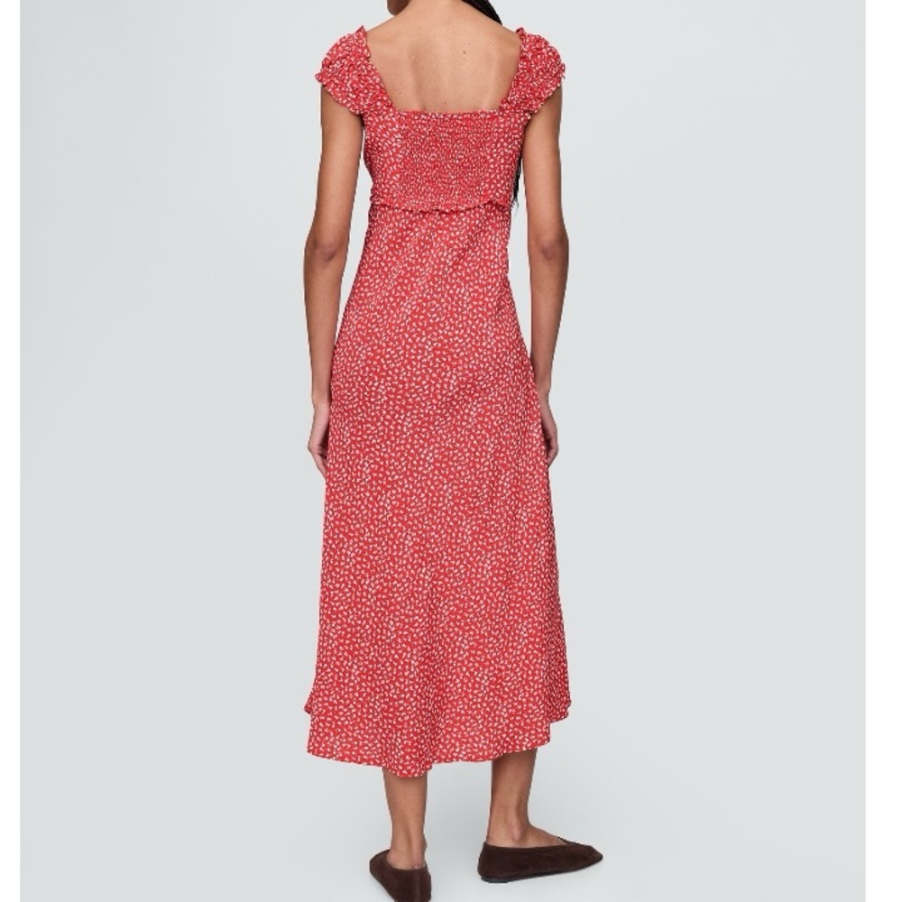 🆕 - GAP Crepe Sweetheart Red Floral Print Maxi Dress. Size: Large - Picture 3 of 9